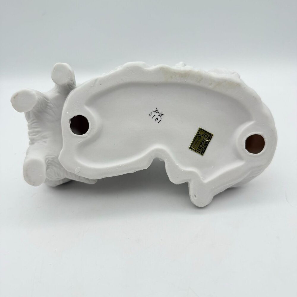 Homco White Persian Cat & Kittens Trio Ceramic Figurine Blue Eyes Taiwan Vintage - Picture 11 of 14